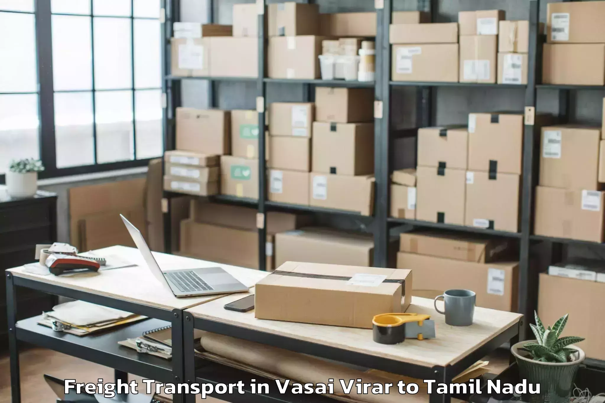 Hassle-Free Vasai Virar to Memalur Freight Transport